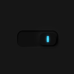 Very high detailed black user interface switch (ON) for websites and mobile apps, vector illustration