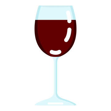 Vector Color Flat Icon - Wine Glass