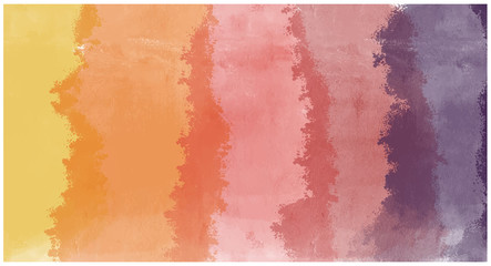 Abstract yellow red pink orange purple watercolor drawing on a paper image, Retro tone, vector.