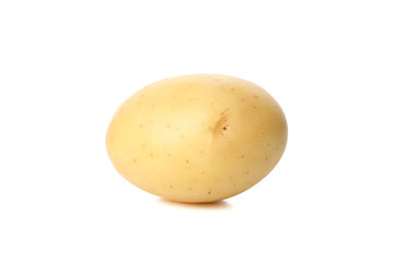 Ripe young potato isolated on white background