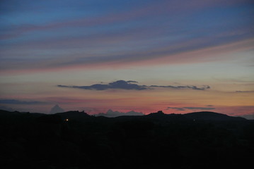 Magical sunset orange lilac blue