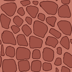 Stones handdrawn seamless brown pattern. Vector illustration.