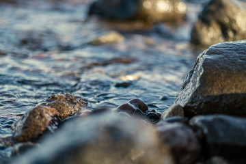 waves crushing on the rocks on beach