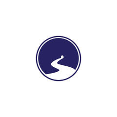 Road, river icon to logo company.
