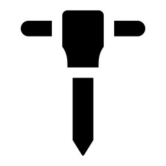 Jack Hammer Glyph Icon Vector