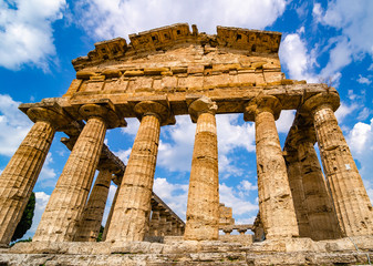 Fototapeta premium The Temple of Athena or Temple of Ceres, 500 BC, is a Greek temple found at Paestum