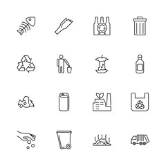 Garbage - Flat Vector Icons