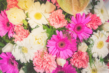 Flowers flat lay composition