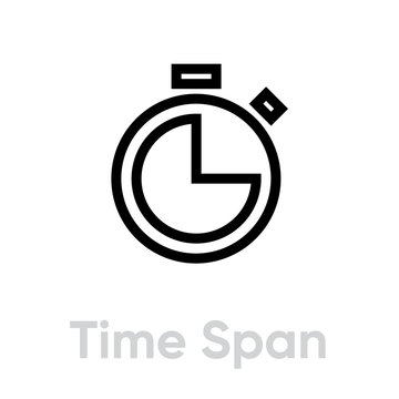 Time Span Icon. Editable Vector Outline