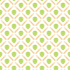 Ornamental Seamless Pattern. Vector Ornament With Beers Motifs. Abstract background.