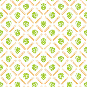 Ornamental Seamless Pattern. Vector Ornament With Beers Motifs. Abstract background.