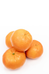 Isolated Tangerines Above White Background With Copy Space