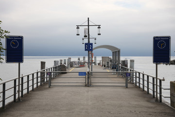 Closed pier at the harbour of Lausanne