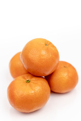 Isolated Tangerines Above White Background With Copy Space