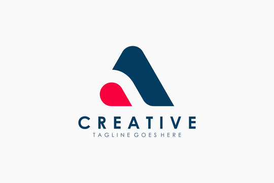 Letter A Logo Geometric Triangle Rounded. Flat Vector Business Logo Design Template Element.
