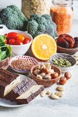 Vegan sources of iron, background.