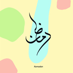 Obraz premium illustration vector EPS print abstract modern art hand draw arabic calligraphy ramadan with scandinavian nordic design style for fashion or textile or cover or background or other