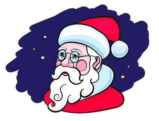 Santa Claus character portrait. Vector Illustration.