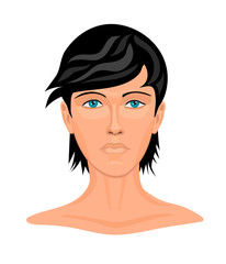 Woman's face. Vector illustration.