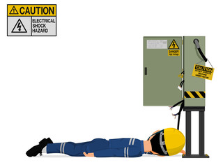 An industrial worker was injured by the electrical shock