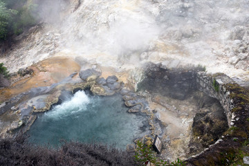 Travel to Furnas, San Miguel, Azores..Furnas is a valley of geysers and fumaroles, thermal baths, and mineral springs.