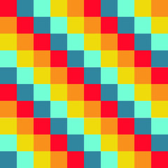 Color Halftone Pattern. Abstract Digital Texture with Color Squares  Modern Tech Halftone Pattern with Color Pixels. Vector Texture.