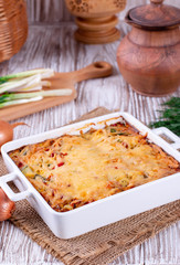 Сasserole of vegetable with egg and cheese