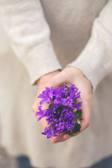 gesture of giving flowers to another person