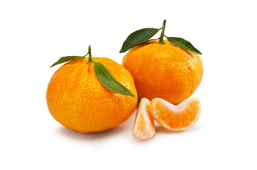 Tangerines from Sicily - Isolated on White Background