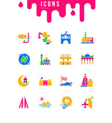 Set of Simple Icons of Bahrain