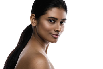 Portrait of young and beautiful Indian woman - Powered by Adobe