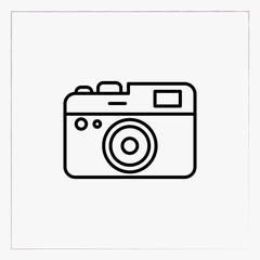photo camera linear icon outline black symbol