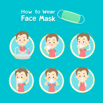 How to wear Anti Pollution Face Mask Vector