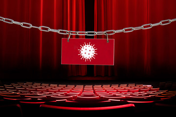 salle de spectacle fermée pour cause de coronavirus