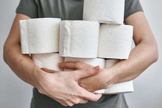 People are stocking up toilet paper for home quarantine from coronavirus