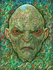 The demon's head. Abstract illustration (2)