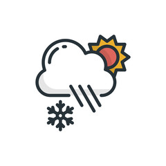 Cloud Cover & Precipitation Outline Filled Vector Icon Style Illustration