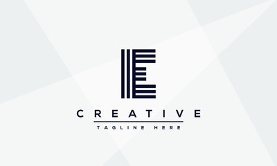 Modern unique creative letter E logo design, Minimalist E initial based vector icon.