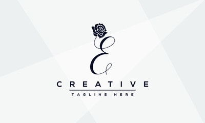 Fototapeta premium Modern unique creative letter E logo design, Minimalist E initial based vector icon.