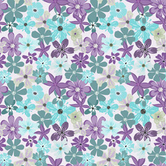 Seamless floral pattern. Background in small flowers for textiles, fabrics, cotton fabric, covers, wallpaper, print, gift wrapping, postcard, scrapbooking.