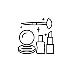 Nail polish, brush, lipstick, powder icon. Simple line, outline vector elements of luxury life for ui and ux, website or mobile application