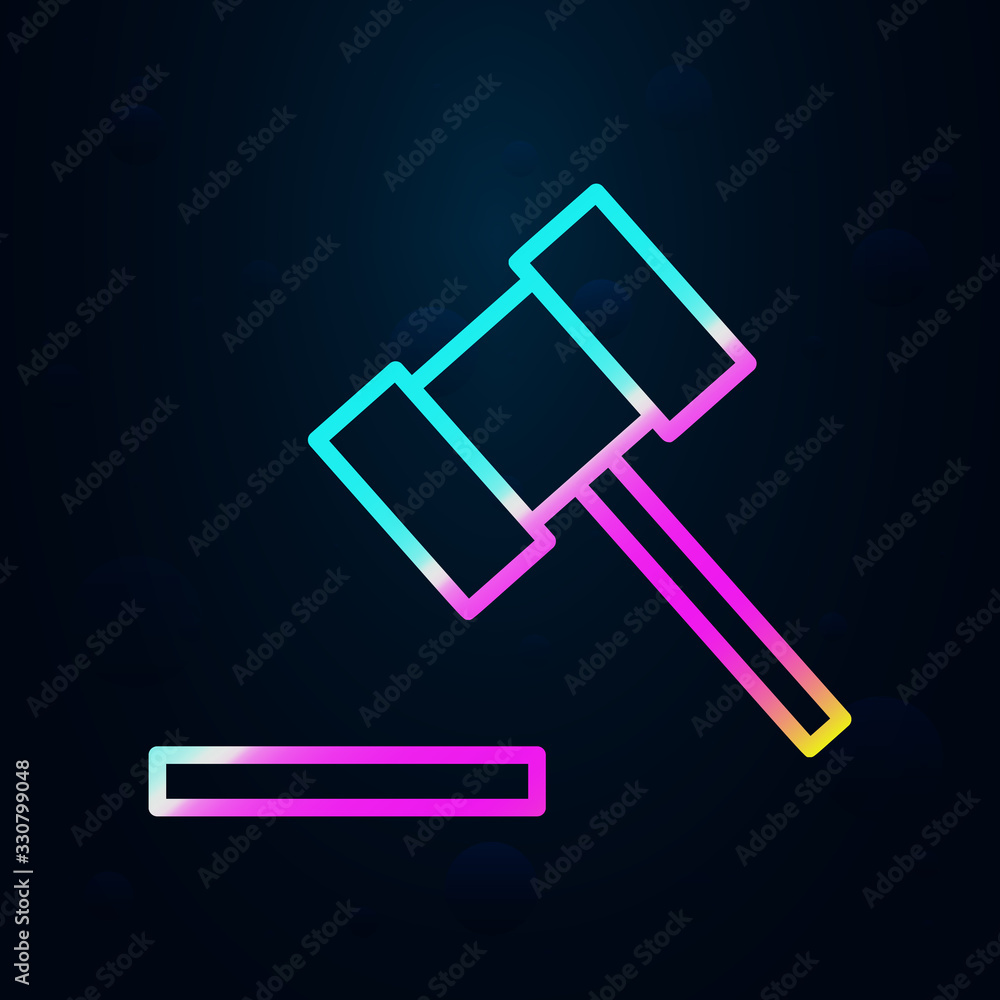 Poster hammer in nolan style icon. simple thin line, outline vector of finance and chart icons for ui and u