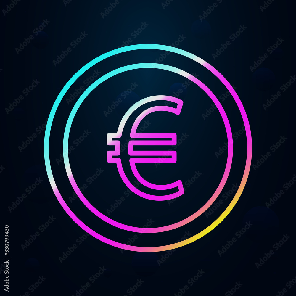Poster euro coin in nolan style icon. simple thin line, outline vector of finance and chart icons for ui an