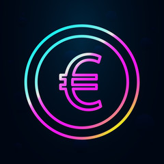 euro coin in nolan style icon. Simple thin line, outline vector of finance and chart icons for ui and ux, website or mobile application