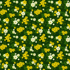 Seamless floral pattern. Background in small flowers for textiles, fabrics, cotton fabric, covers, wallpaper, print, gift wrapping, postcard, scrapbooking.