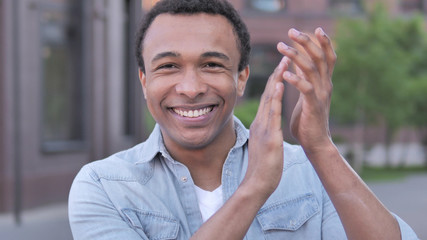 Applauding African Man, Clapping Outdoor