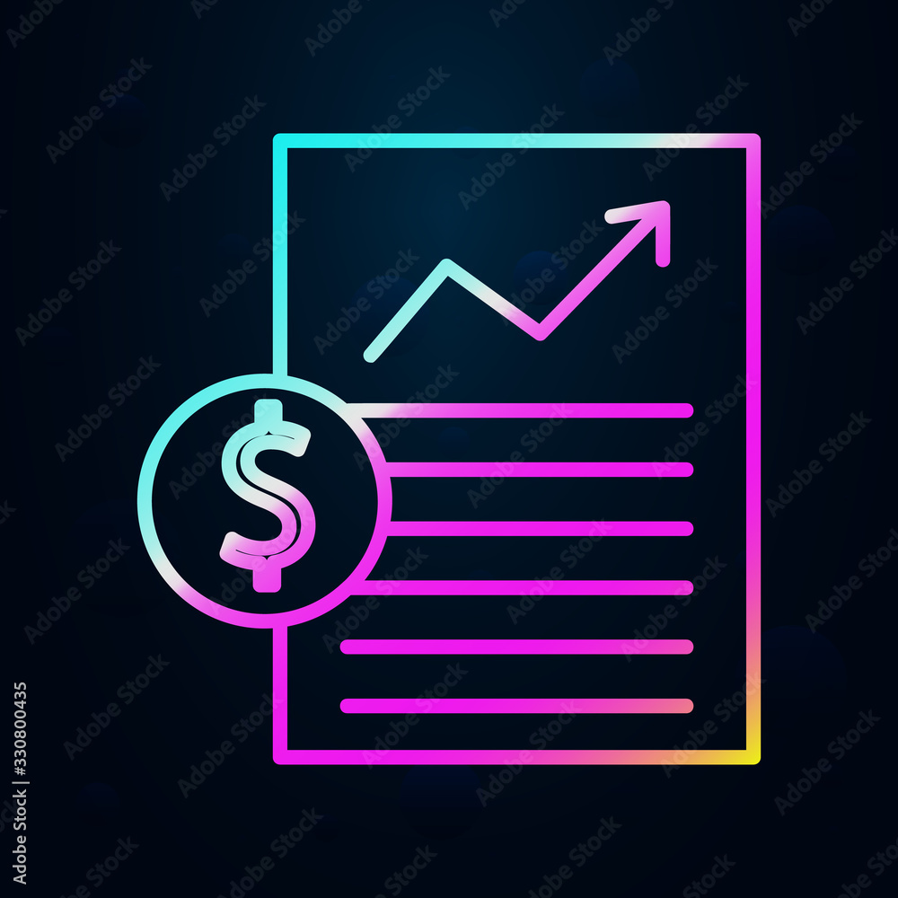 Poster growth of shares paper in nolan style icon. simple thin line, outline vector of finance and chart ic