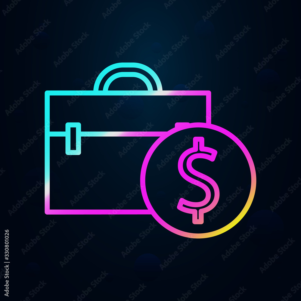 Poster cash case in nolan style icon. simple thin line, outline vector of finance and chart icons for ui an