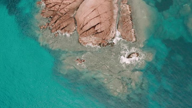 Bird view video 4k, aerial view with drone of the Mediterranean Sea, Esterel, Trayas, maritimes alps, France