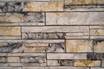 Grey and brown painted bricks texture. Wall  background